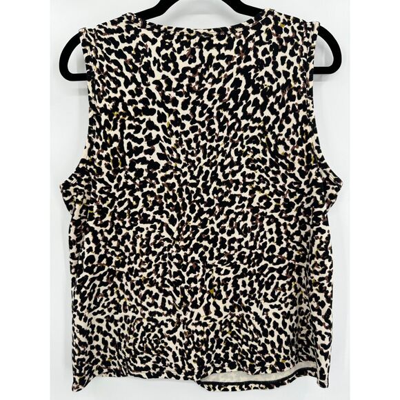 CABI Leopard Print Knotty Sleeveless Tank Top Size M - Picture 3 of 5